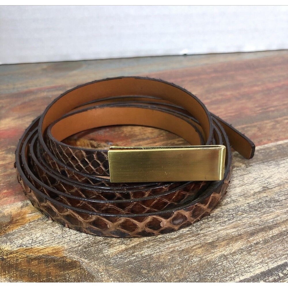 Leighelena‎ Genuine Python Women's Belt USA Brown Double Wrap 67 in Velvet Bag
